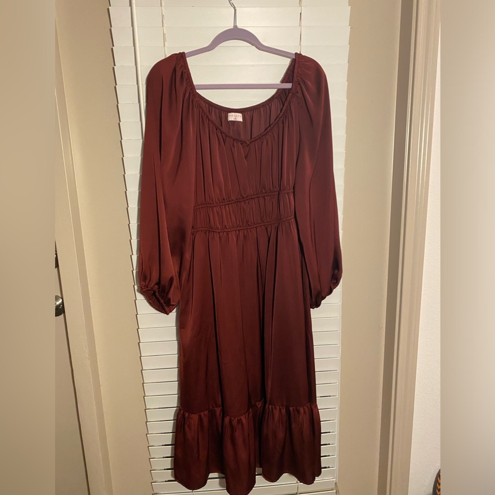 Satin midi dress